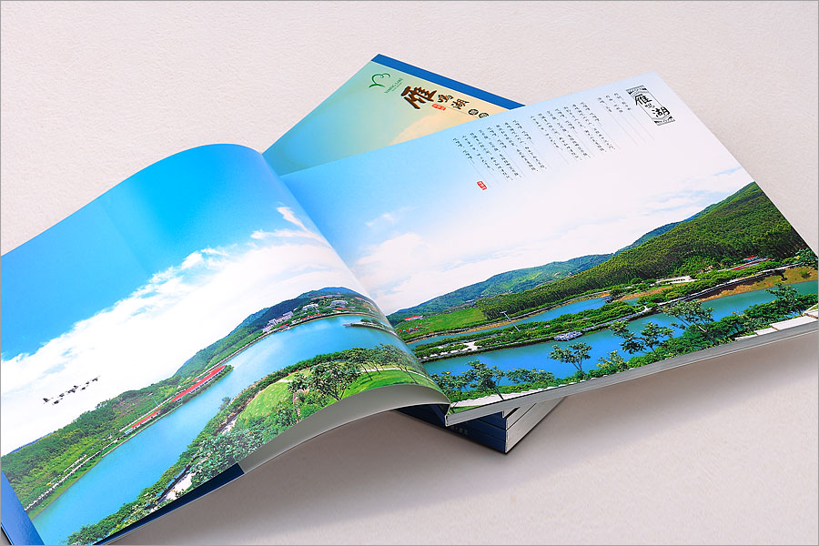 黑眼睛廣告為雁鳴湖旅游度假村印刷的大型風(fēng)光畫冊(cè)之內(nèi)頁(yè)全景部分
