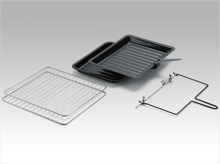 黑眼睛廣告為漢美馳拍攝的電轉(zhuǎn)大容量臺式烤箱實(shí)物圖-配件
